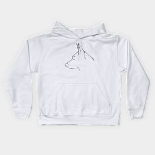 Malinois silhouette outline Kids Hoodie